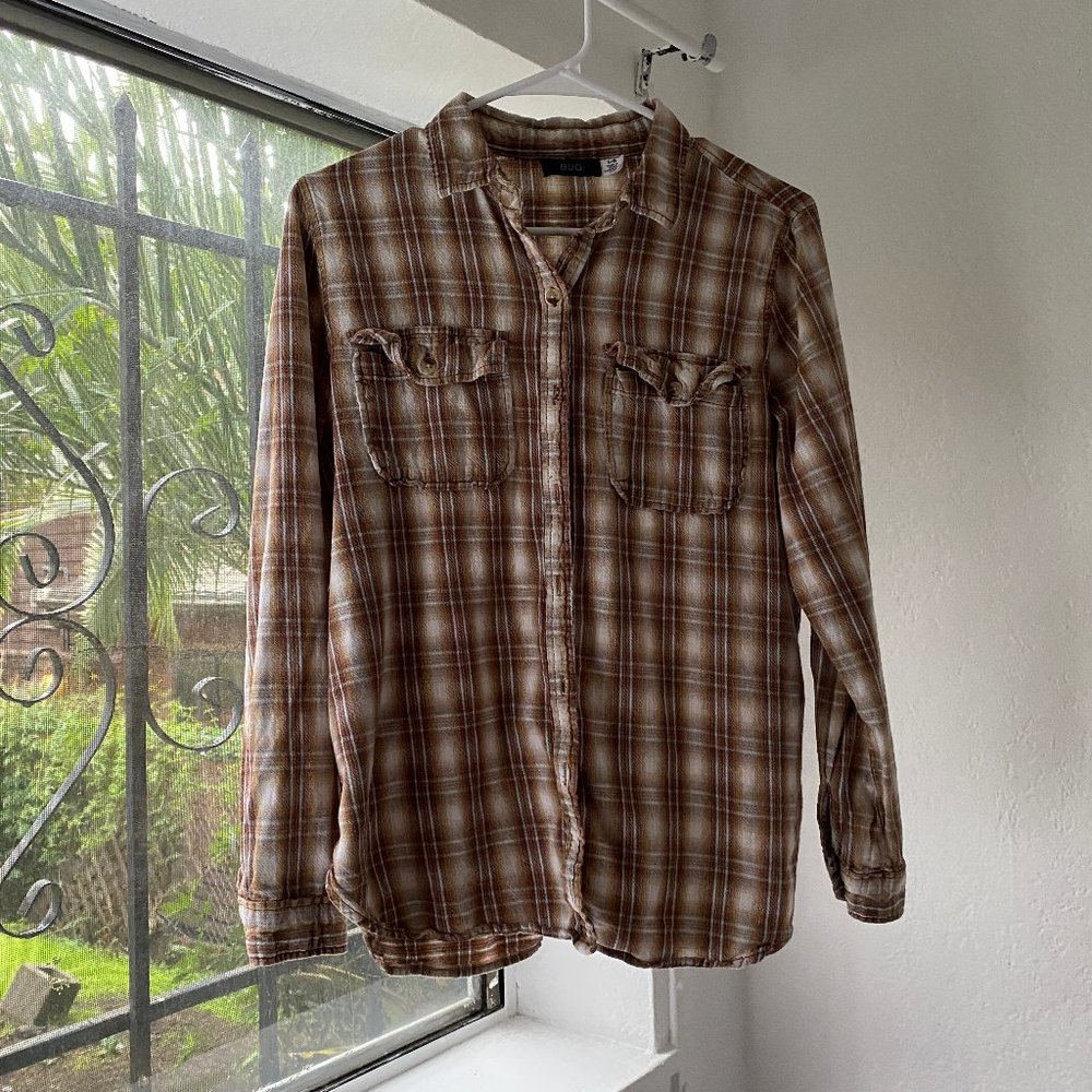 bdg urban outfitters plaid button up shirt